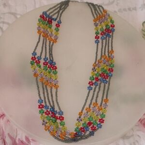 Handmade Floral Multicolor Necklace